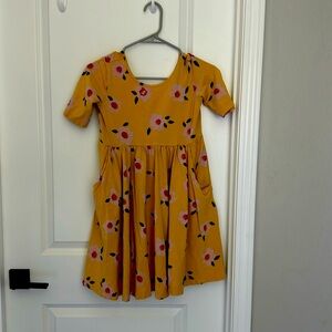Hanna Andersson Girl’s play dress size 12, 150cm, yellow flowers, VGUC